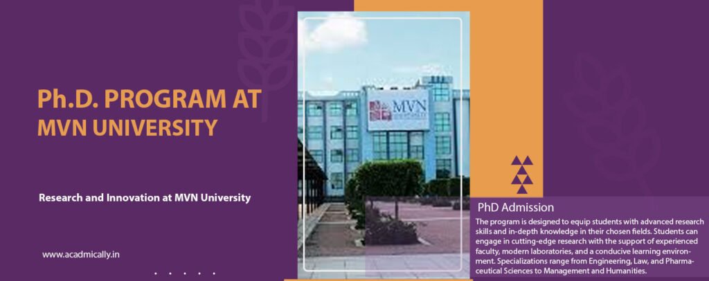 Ph.D. Program at M.V.N. University, Haryana