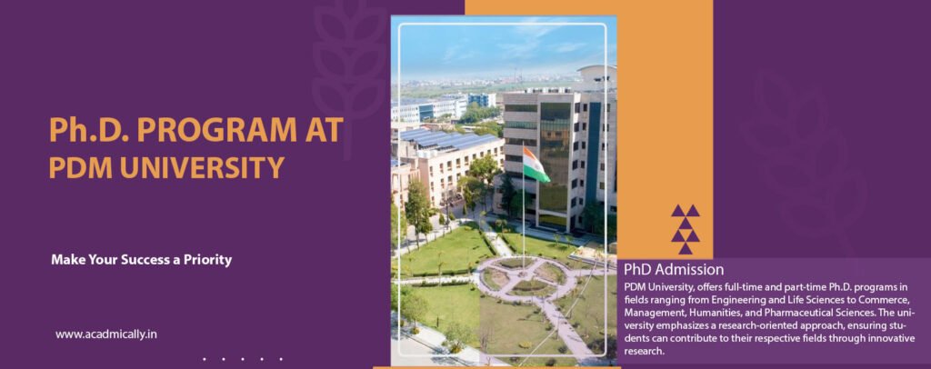 Ph.D. Program at PDM University, Haryana