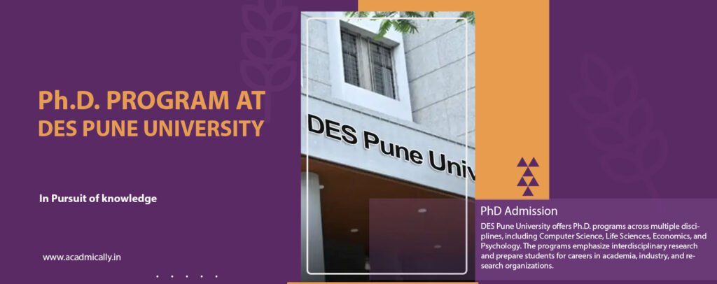 Ph.D. Program at DES Pune University, Pune, Maharashtra