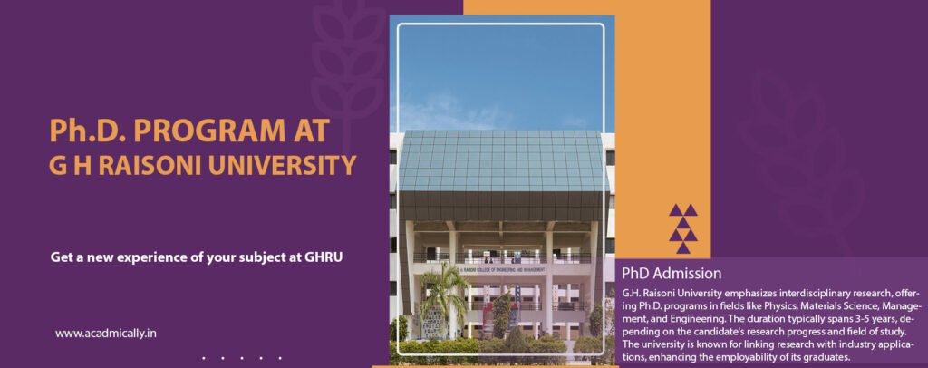 Ph.D. Program at G.H. Raisoni University, Amravati, Maharashtra